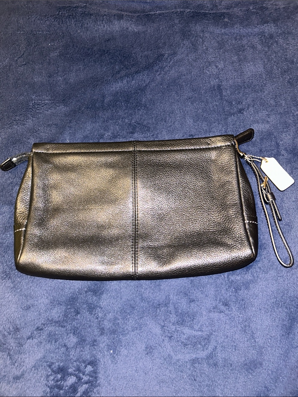 Coach Park leather large clutch in pebble black leather style F49481 - Picture 2 of 6